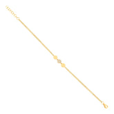 0.05ct 14k Yellow Gold Diamond Pave Circle Bracelet
